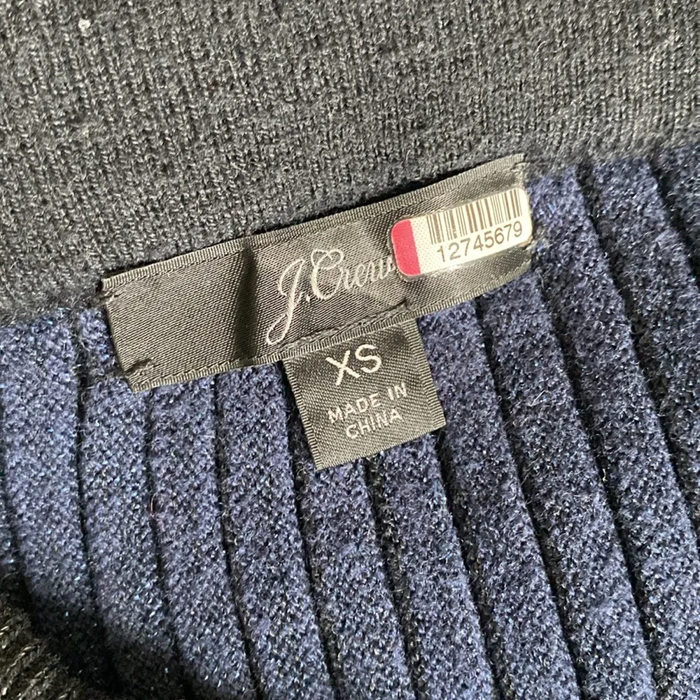 J. CREW Pleated Skirt Womens Sz XS Navy Metallic Wool
Blend Maxi Stretch Sweater - Image 5