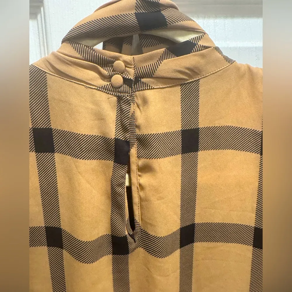 Vintage New York Co. Gold and Black Silk Bow Neck Blouse Sz M Size M - Image 5