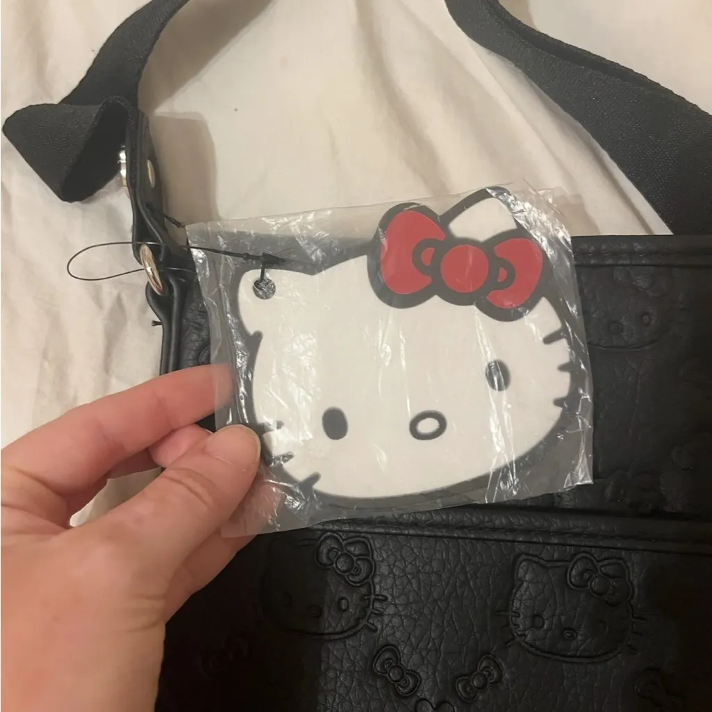 Hello Kitty Embossed kitty logo Black Crossbody Bag NWT loungefly vintage y2k - Image 3