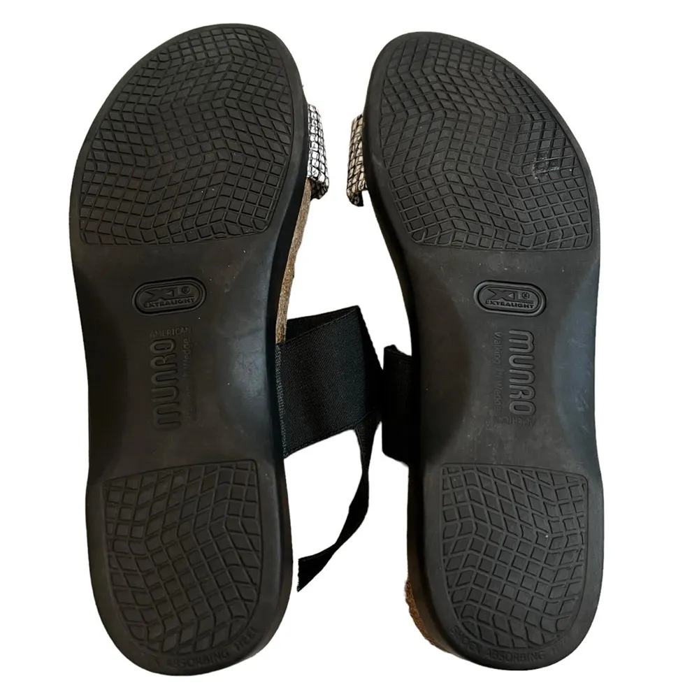 Munro Women's Pisces Sling Sandal, Wht/Blk Fabric Combo, Sz 9.5 - Image 14