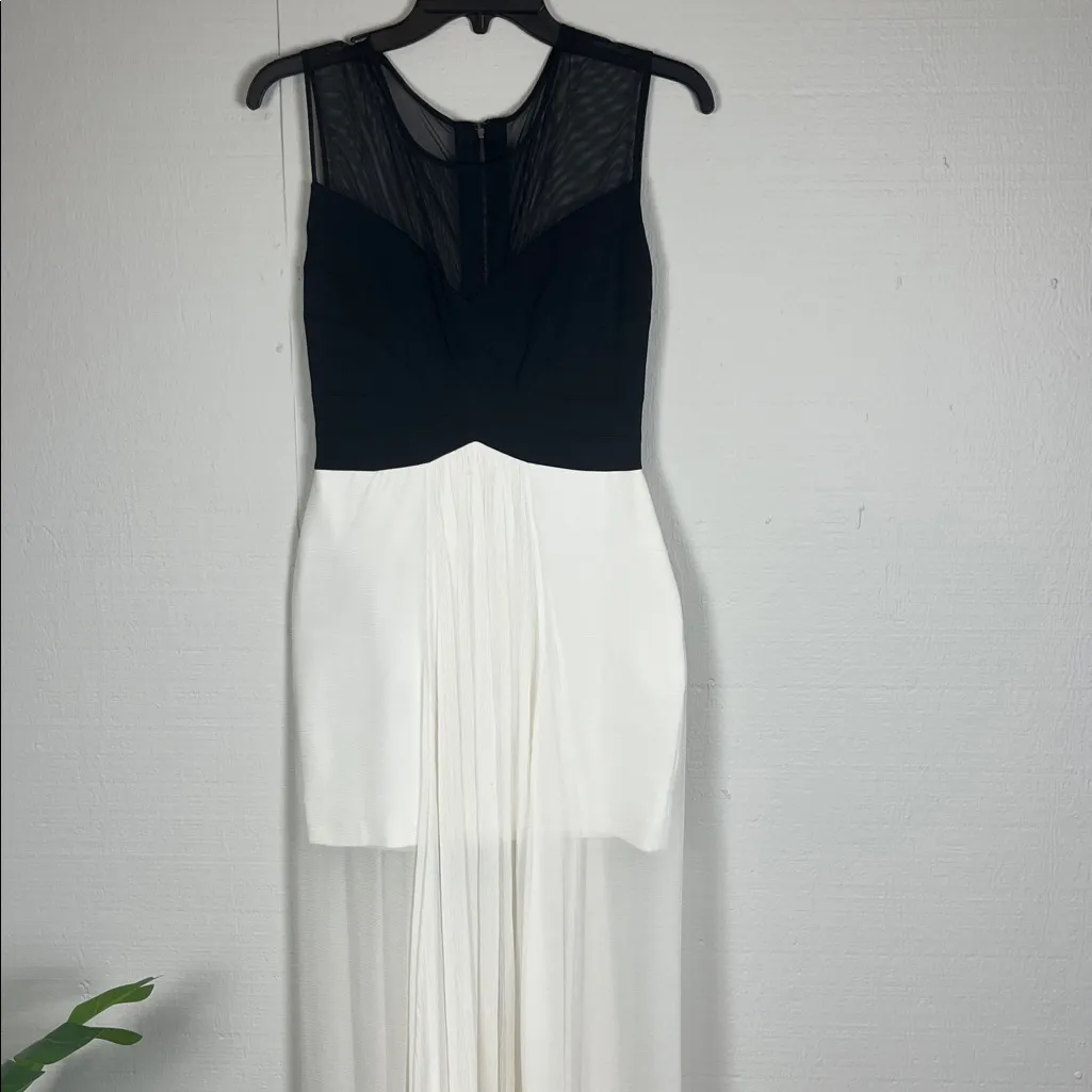 BCBG MaxAzria Giovanna Silk Blend long Black and white Dress 
Size: Small - Image 2