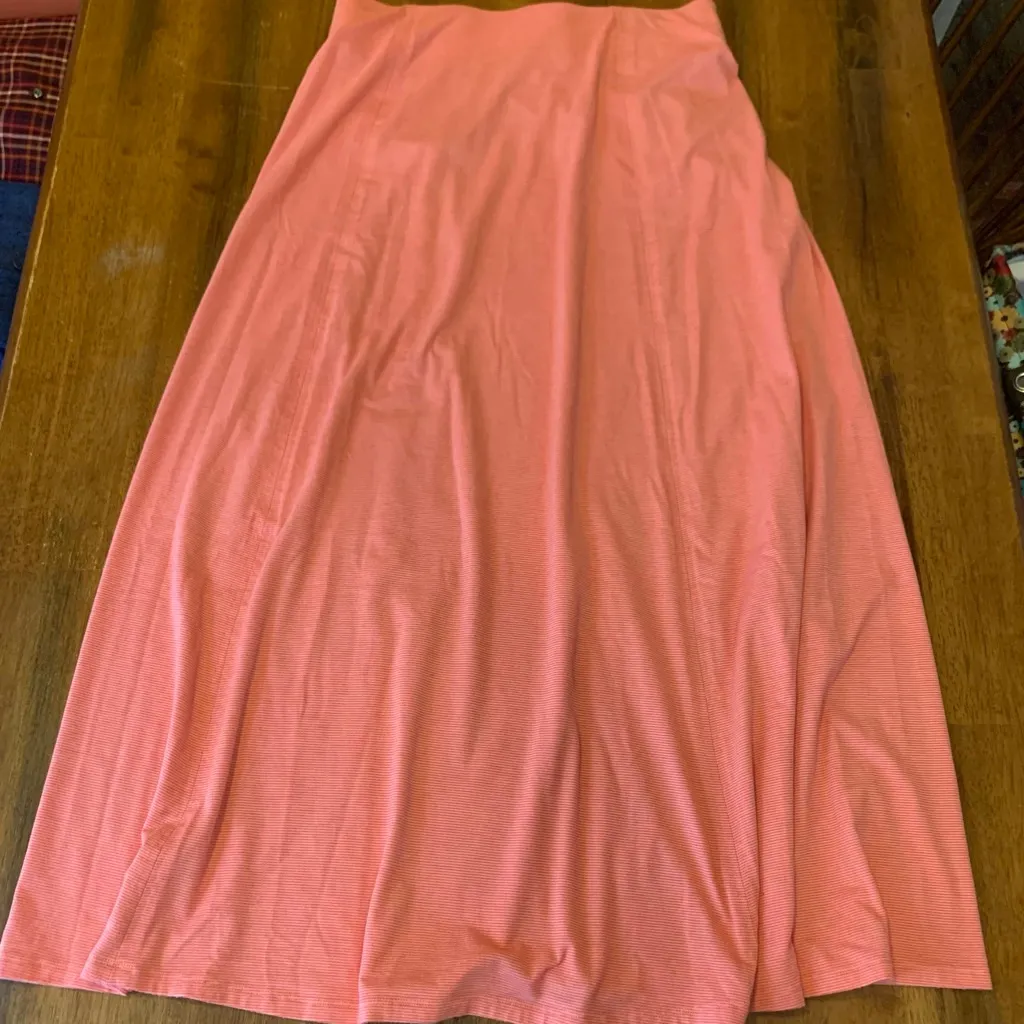 Cato  Maxi Skirt Large Coral Stripe - Image 6