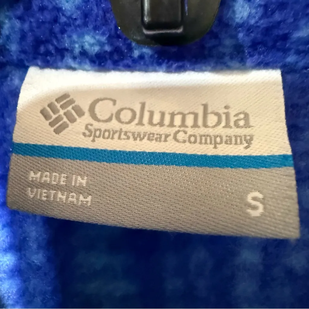Columbia Blue Patterned Women's Fleece Jacket Size S - Image 3