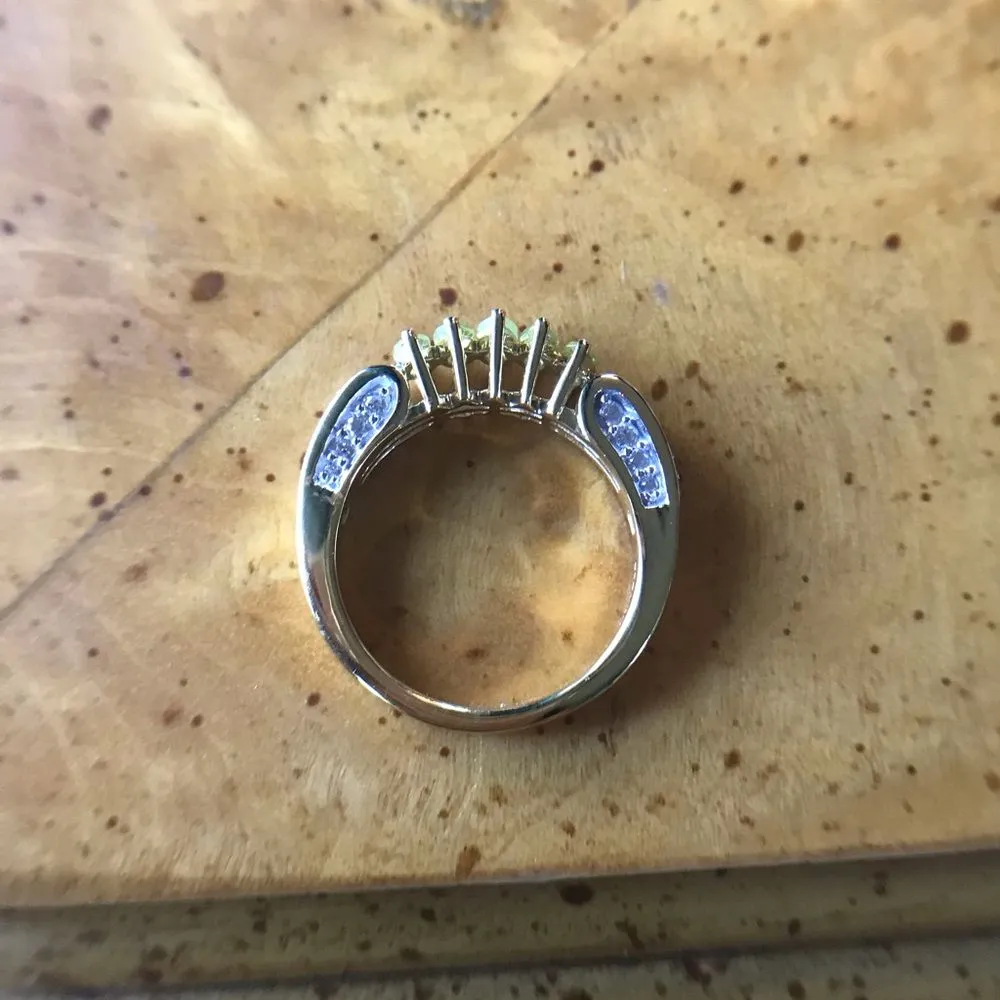 Natural Sava Sphene Sterling Silver 18k Gold Vermeil Ring Size 7 - Image 2