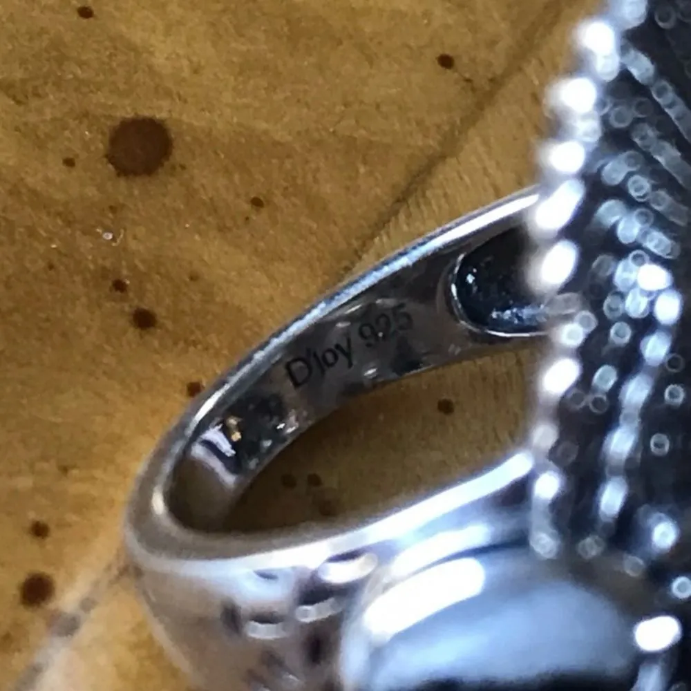 White Buffalo Turquoise Sterling Silver Eagle Ring Size 6 Black - Image 6