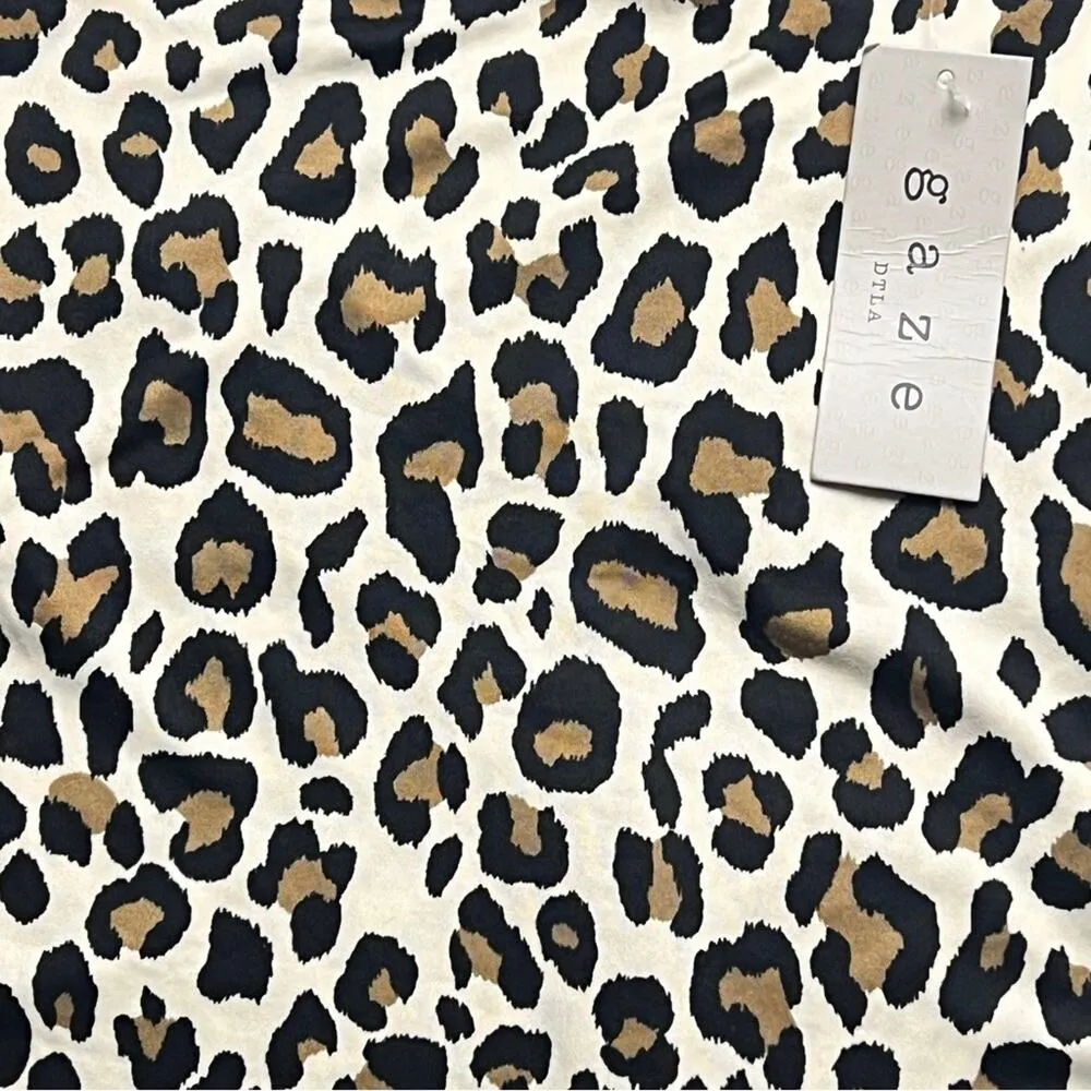 GAZE DTLA Women’s Animal Print Thin Strap Non Adjustable Strap Bodysuit Sz S Brown - Image 11