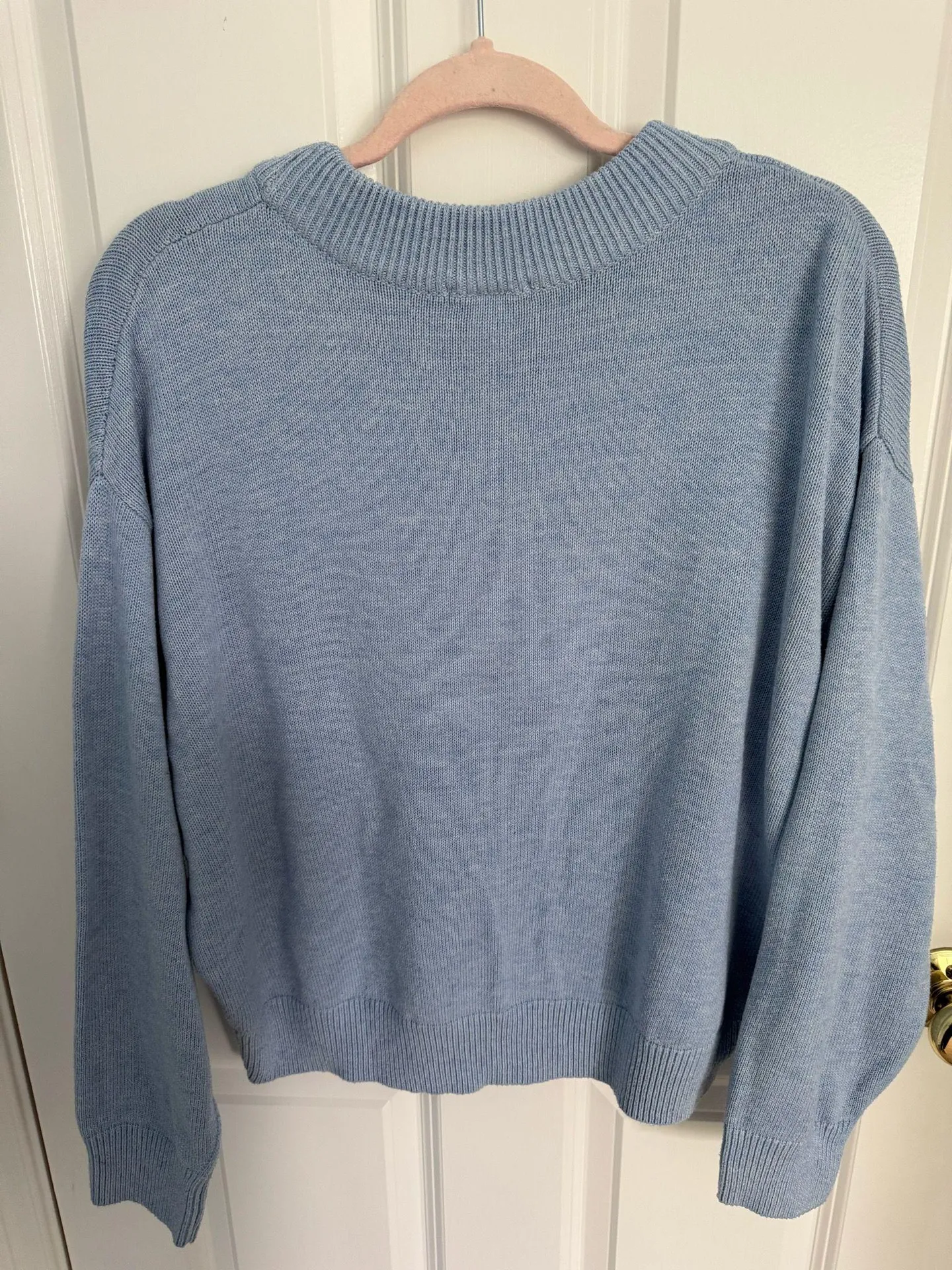 H&M Blue Knit Oversized Sweater - Image 3