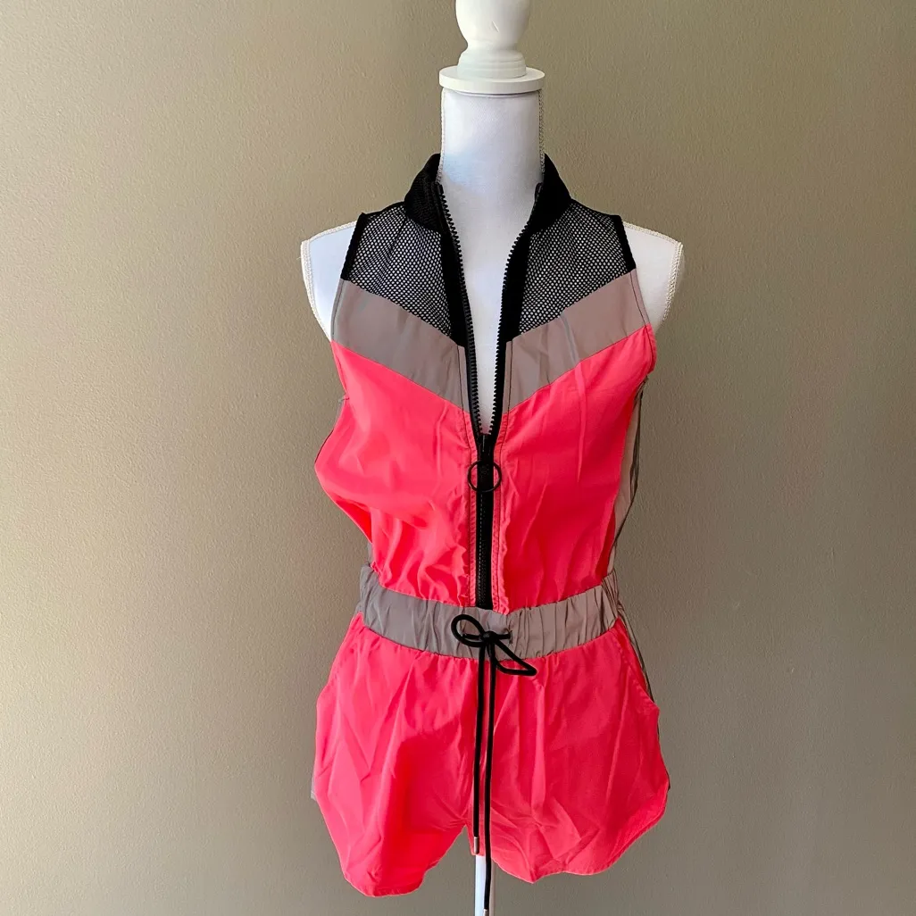 Neon Pink Reflective Romper, NWOT - Image 3