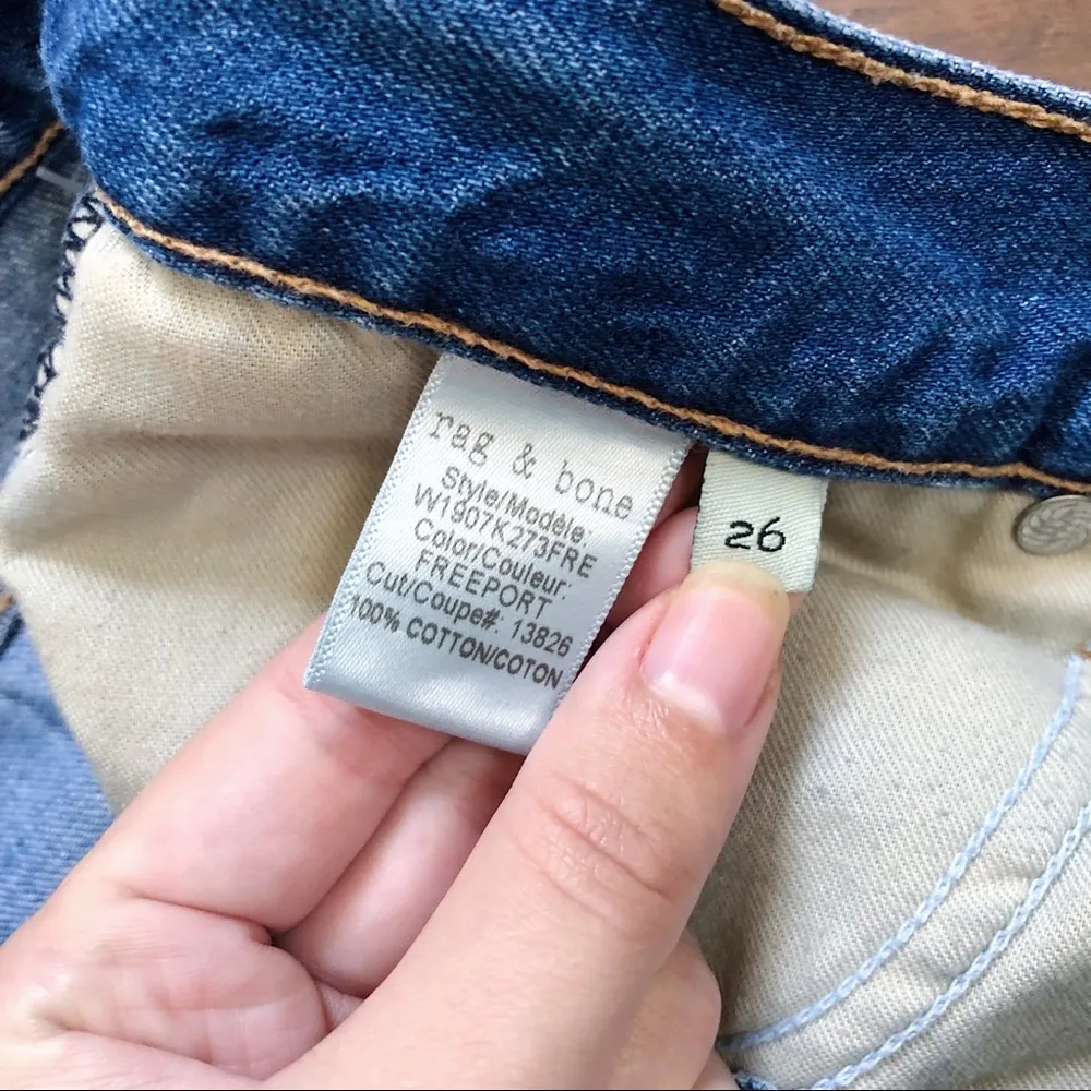 rag & bone • The Cut Off Shorts low rise denim blue jean distressed frayed mini - Image 12