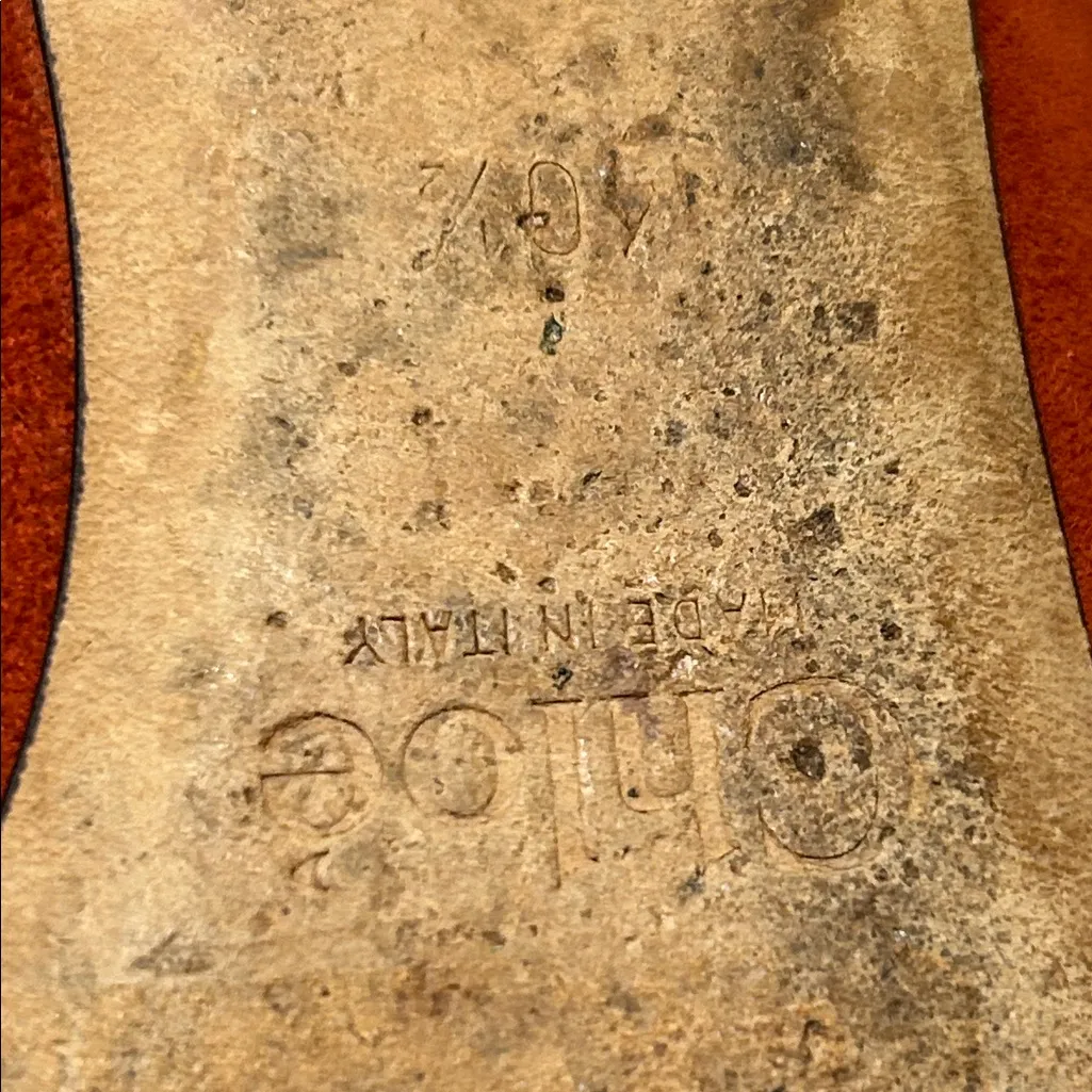 Chloe Lauren Ballerina Ballet Flats Suede Leather Scalloped Trim Rust Orange 10 - Image 10