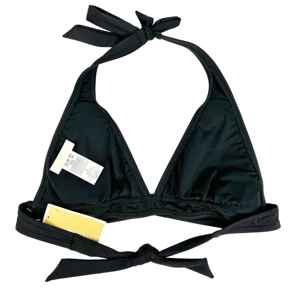 Michael Kors Swim Black Halter Bikini Top Size Medium - Image 4