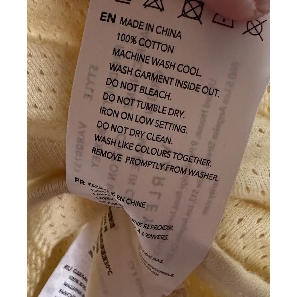 NWT Varley Arlee Perforated Mesh Athletic Tank Top Scooped Hem Women Yellow Sz S - Image 6