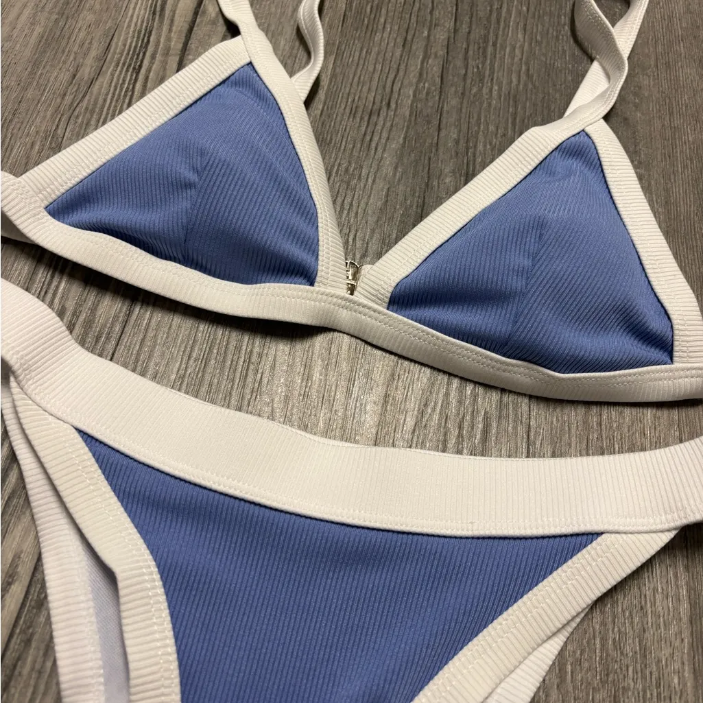 SHEIN Ribbed Colorblock Bikini - Image 2