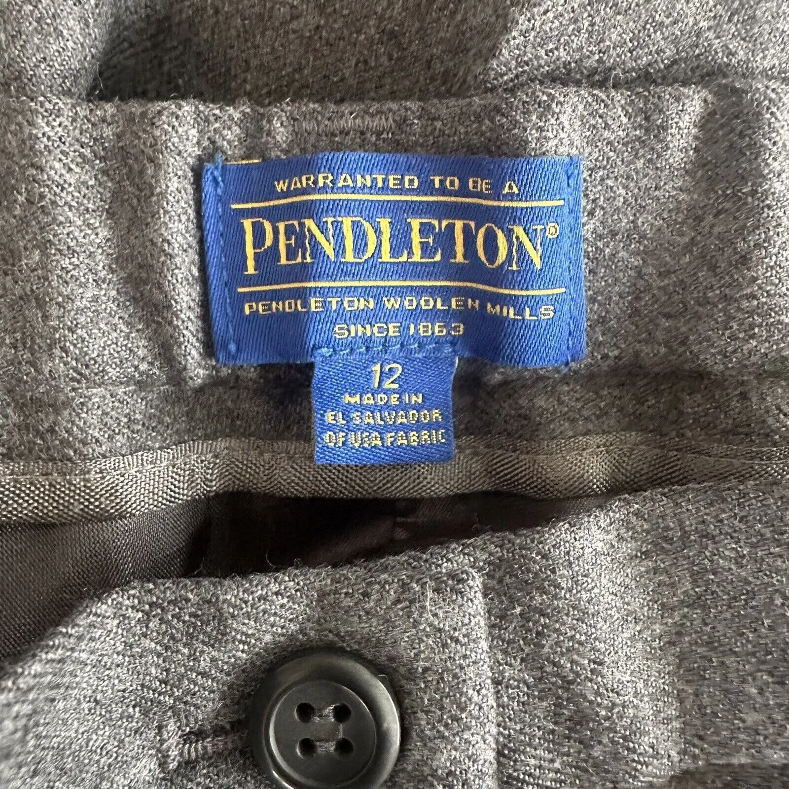 Pendleton 100% Wool Gray Trousers Pants Size 12 - Image 6