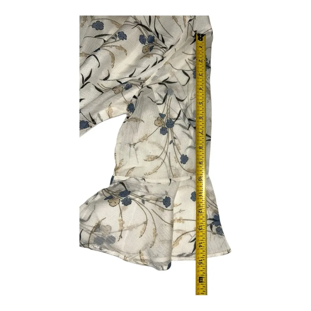 XINOU Womens Dresses White Floral Maxi Dress V Neck High Waist Chiffon size M. Size M - Image 12