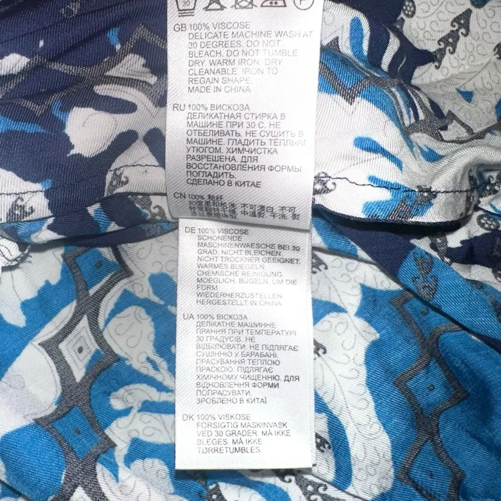 NWT Reiss Posey Ditsy Print Italian Fabric Blue Mini Dress US 0 - Image 6