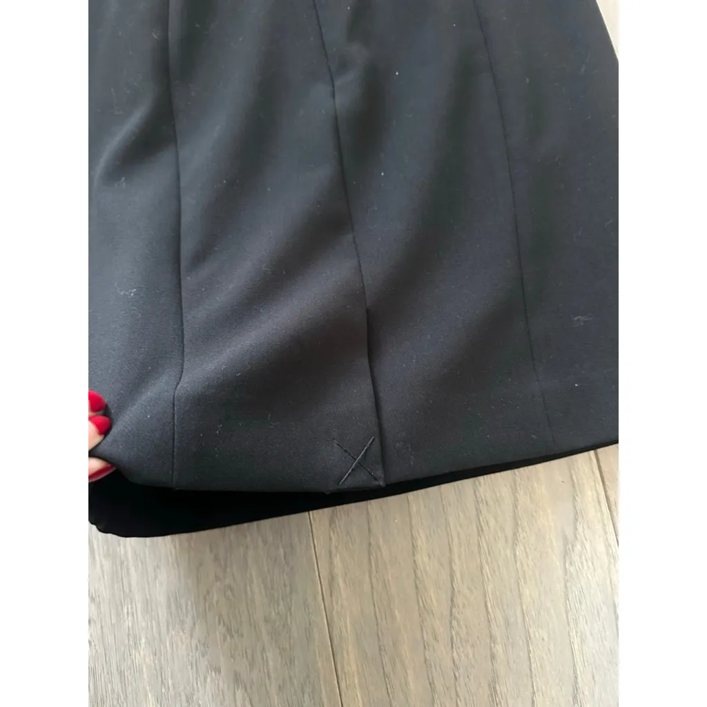 H&M black fitted sheath Midi dress with cap sleeves. Size US 0 - Image 4