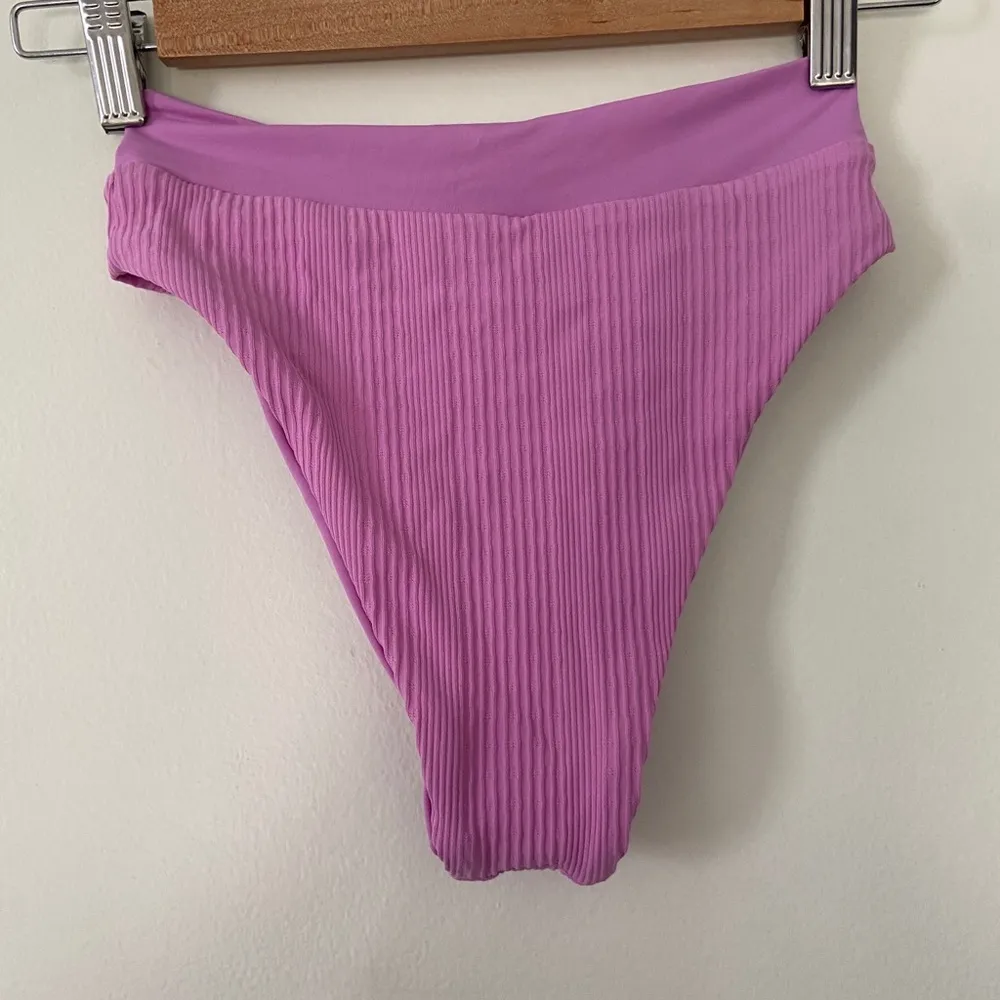 L space rib Pointelle court bikini bottoms bitsy cut Lilian size XS - Image 2