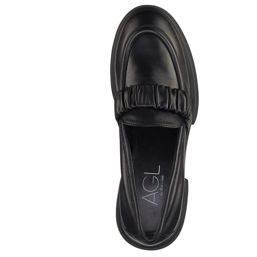 AGL Celeste Moccasin with Rouche Size US Womens 10 Euro 40 New w/ Tag MSRP $435 Black - Image 4
