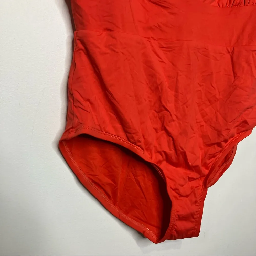 Andie‎ Mykonos classic one piece swimsuit orange women’s size XL deep v-neck - Image 3