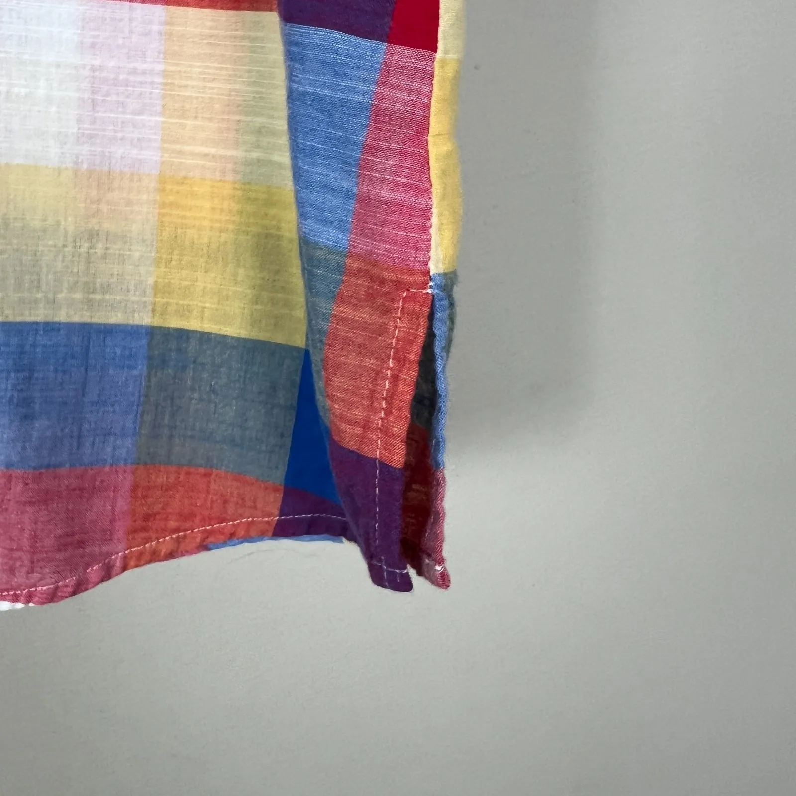 Foxcroft Shirt 18 Plaid Check Shaped Fit Button Down‎ Front Long Sleeve V-Neck - Image 9