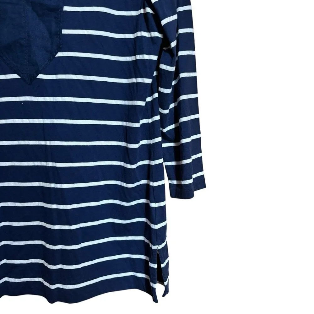 Lauren Ralph Lauren Tunic Top Womens XL Multicolor Stripe Nautical Cotton Blouse - Image 5