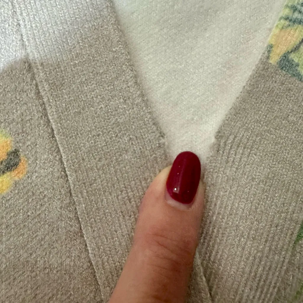 Sioni Floral Jacquard Cardigan Sweater Light Taupe Multicolor Size L Gray Size L - Image 8