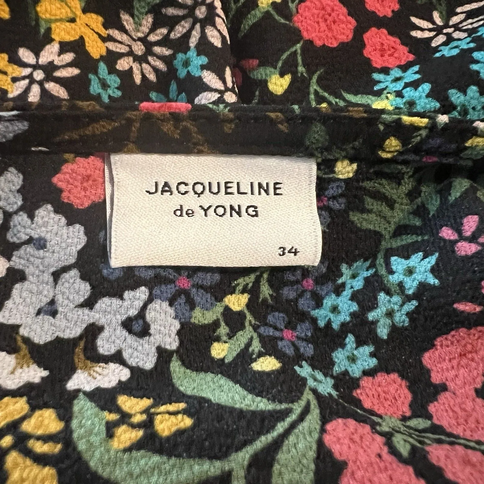 Jacqueline de Yong Dress Sz 34 Floral Tiered Size M - Image 3