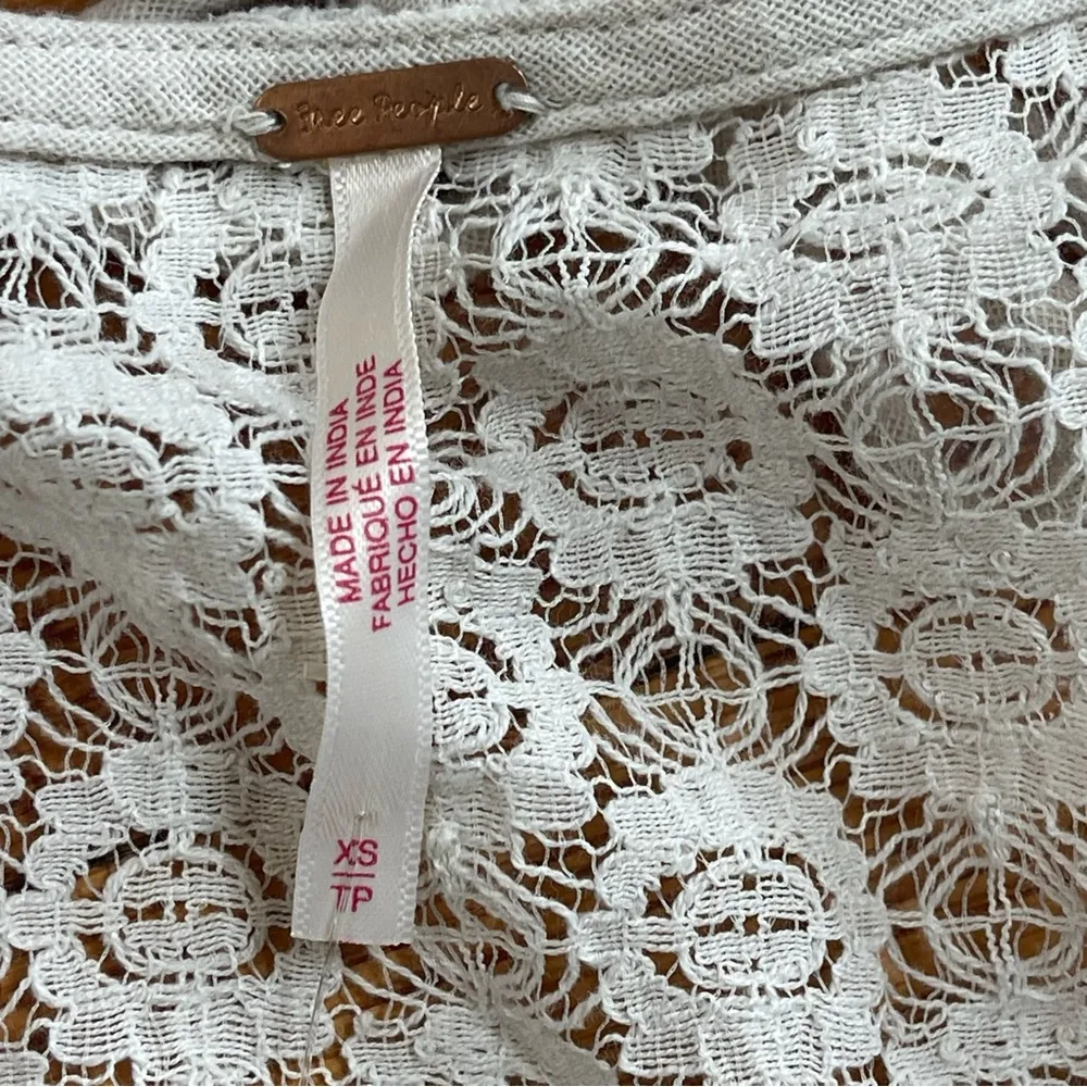 FREE PEOPLE Bring The Romance Midi Maxi Cotton Dress Neutral Sz XS oversized - Image 14