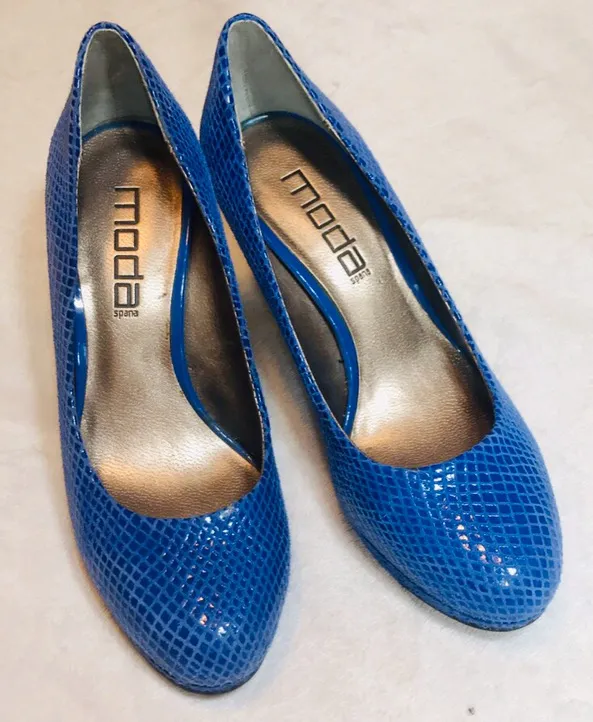 Moda Spana Lapis Snakeskin Heels - Image 2