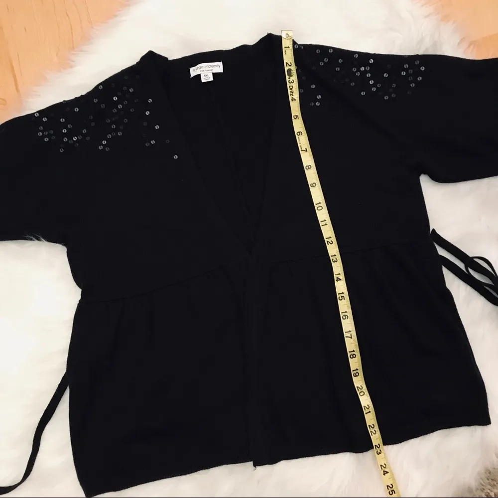 Liz Lange Maternity cardigan sweater w/ tie closure black - Image 8