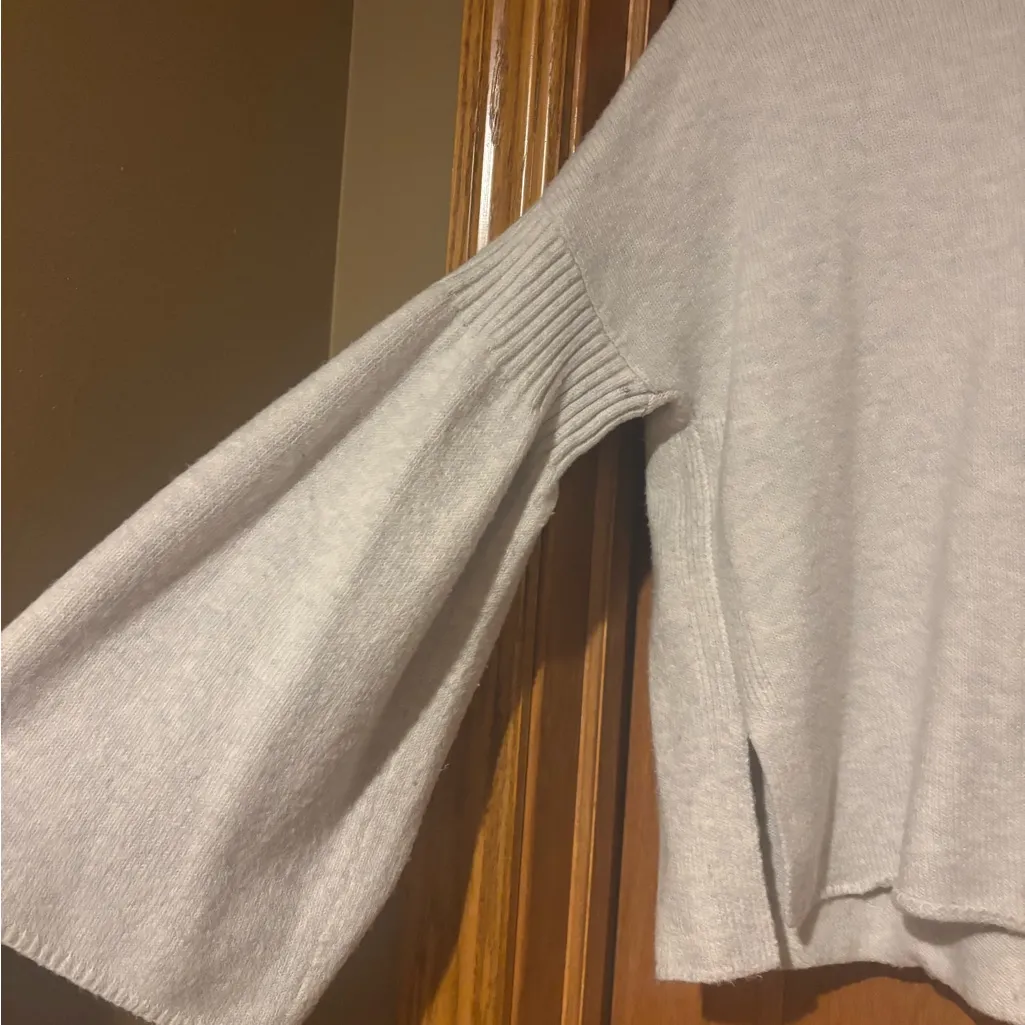 Lou & Grey Light Gray Sweater with Bell Sleeve - Image 4