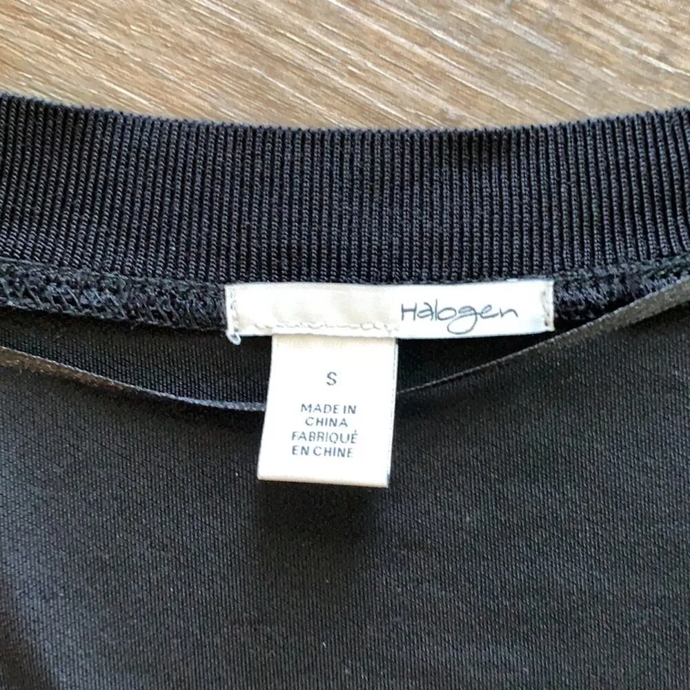 Halogen V Neck Long Sleeve Black Tunic Top Sz S - Image 5