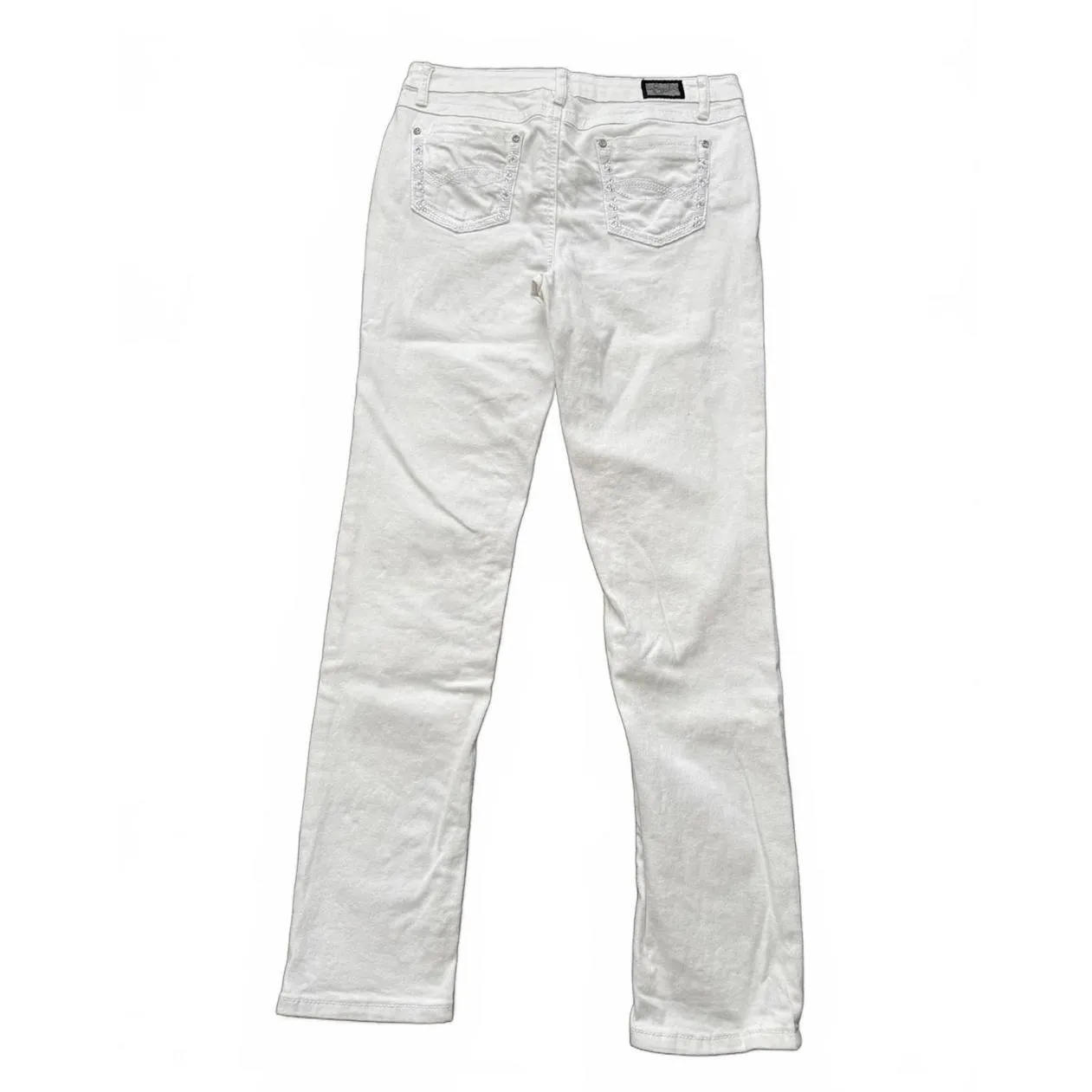 Earl Jean Vintage Women's Denim Jeans Size 10 Medium White Rhinestones Y2K 90s - Image 3