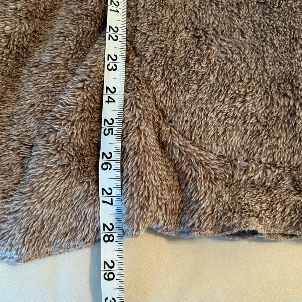 Rewash Women’s Lg Brown Beige Open Front Hooded Cardigan Pockets Draped Oversize - Image 8