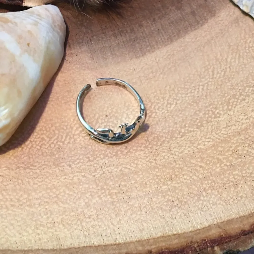 Lizard Sterling Silver Toe Ring Midi Ring - Image 5