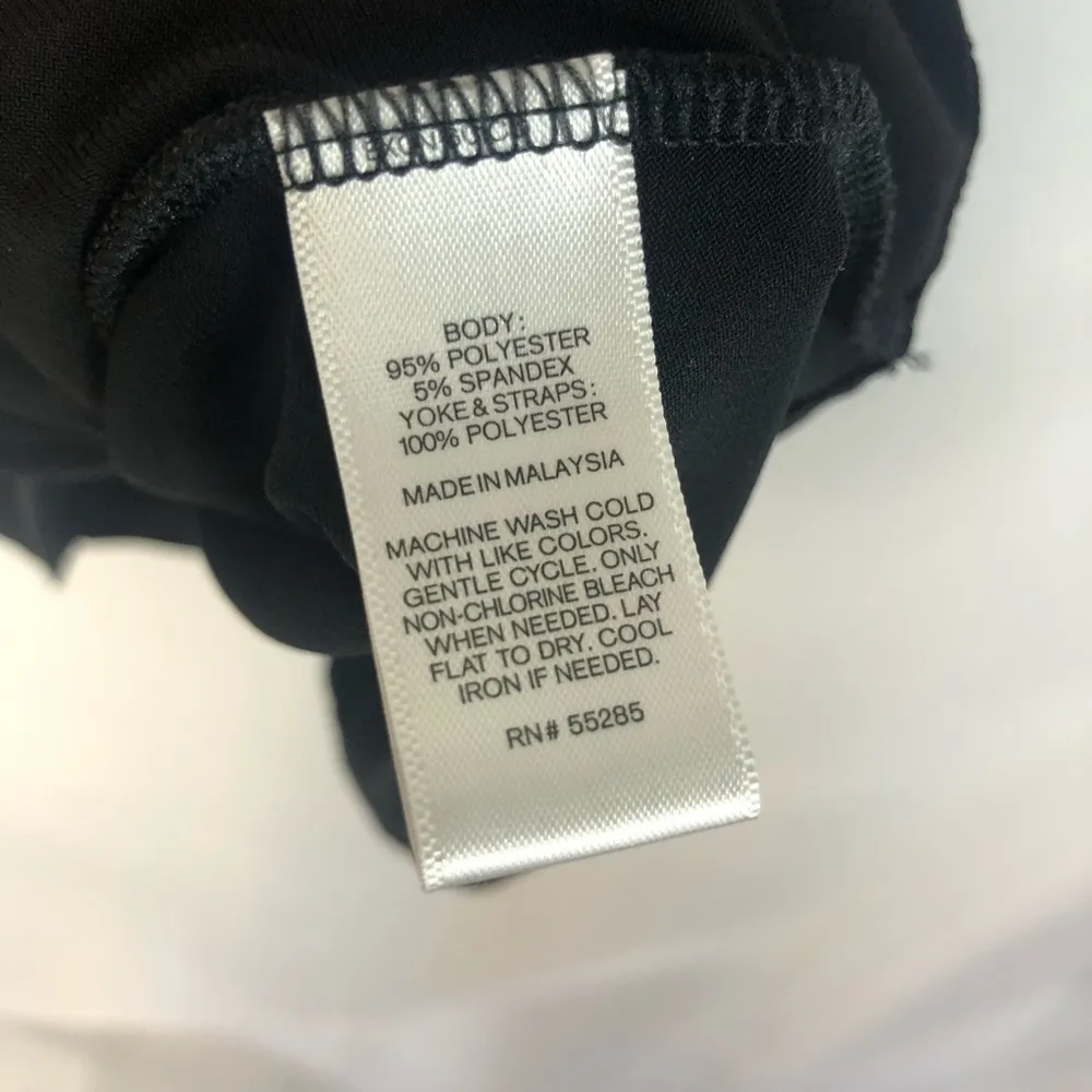 Express Black V-Neck White Trim Spaghetti Strap Tank Top M - Image 6