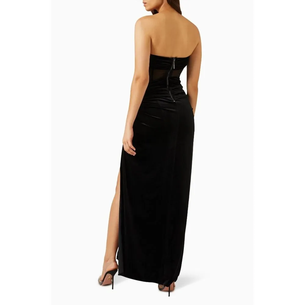 Bronx and Banco Gina Gown in Black Small New Womens Velvet Long Maxi Dress - Image 11