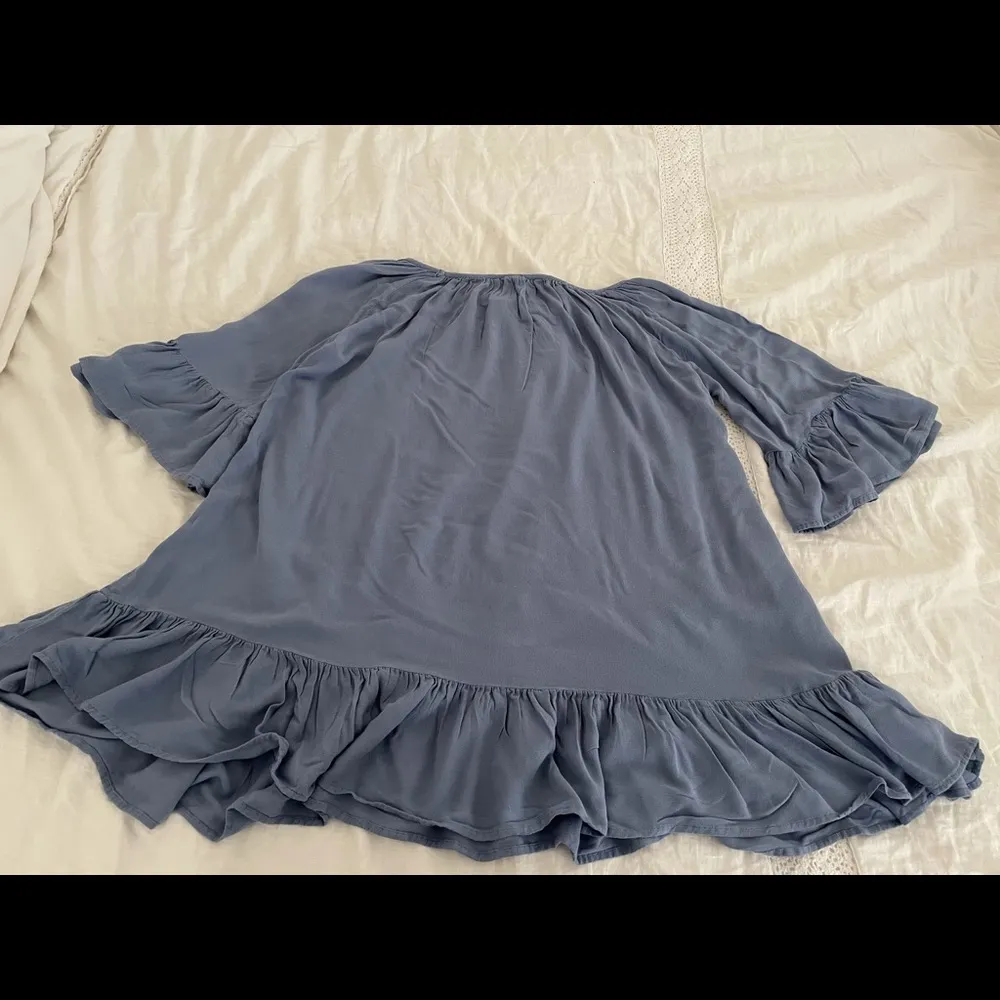 Jack by BB Dakota blue rayon bell sleeves boho fit & flare mini dress, size XS - Image 10