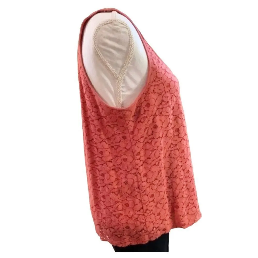 WOMEN’S 𝅺American Eagle brick red floral lace tank top - Image 3