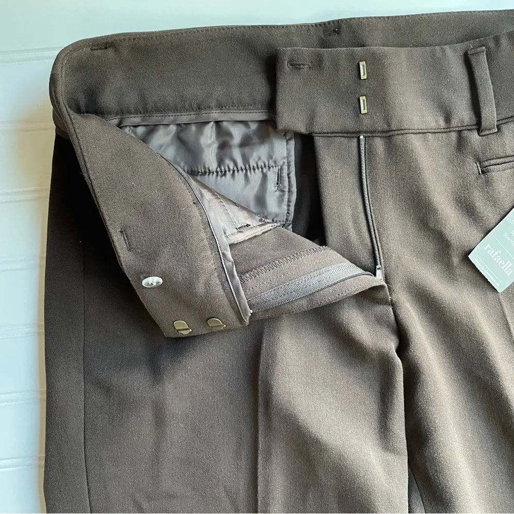 Rafaella Trouser Dress Pant Brown Size 8 NWT straight 31L mid rise Modern Fit - Image 3