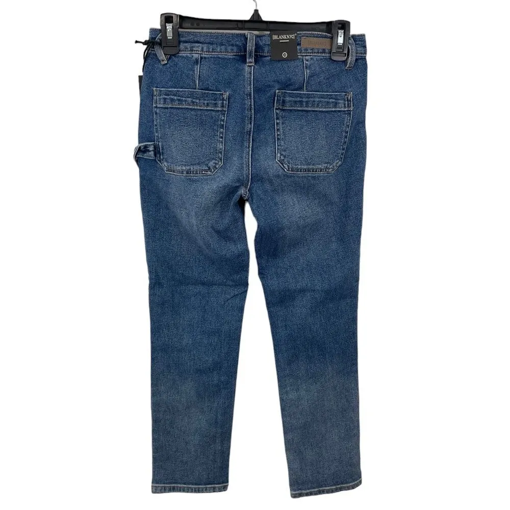NWT‎ Blank NYC Utility Carpenter Jeans Size 26 Cropped Straight Leg Blue Denim - Image 2