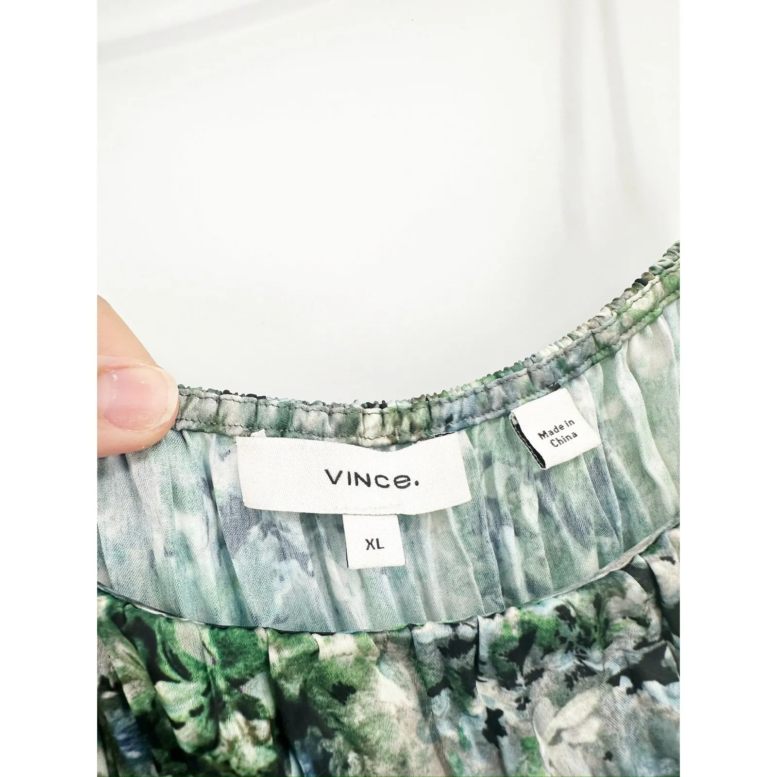 Vince Painted Floral Herb Green Camisole Midi Dress Size XL - Image 4