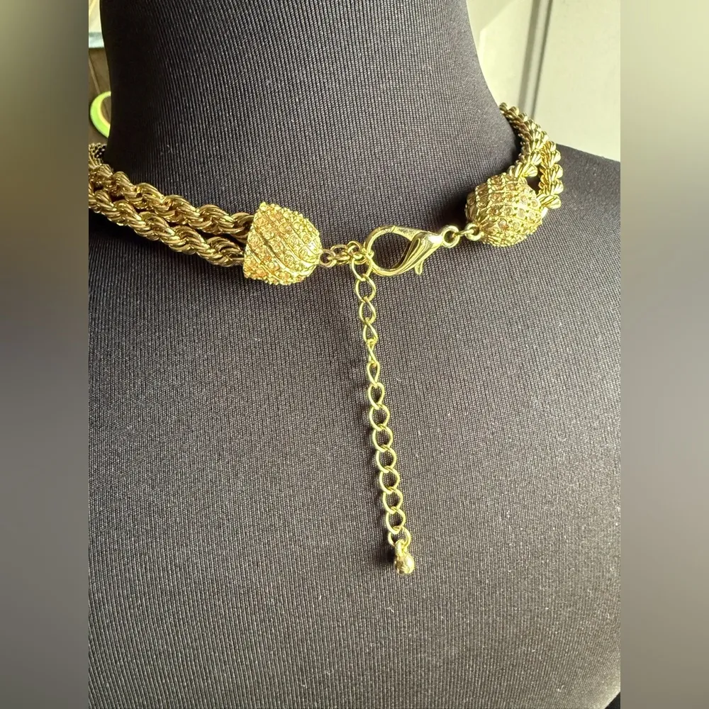 OPC CN double strand gold tone lion head pendant chain necklace, 22” - Image 4