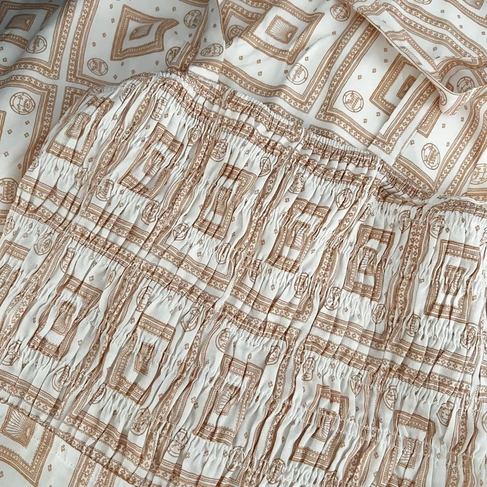 ANTHROPOLOGIE SANCIA Elodia Smoked Harem Jumpsuit In Tallis Print Sz M - Image 7