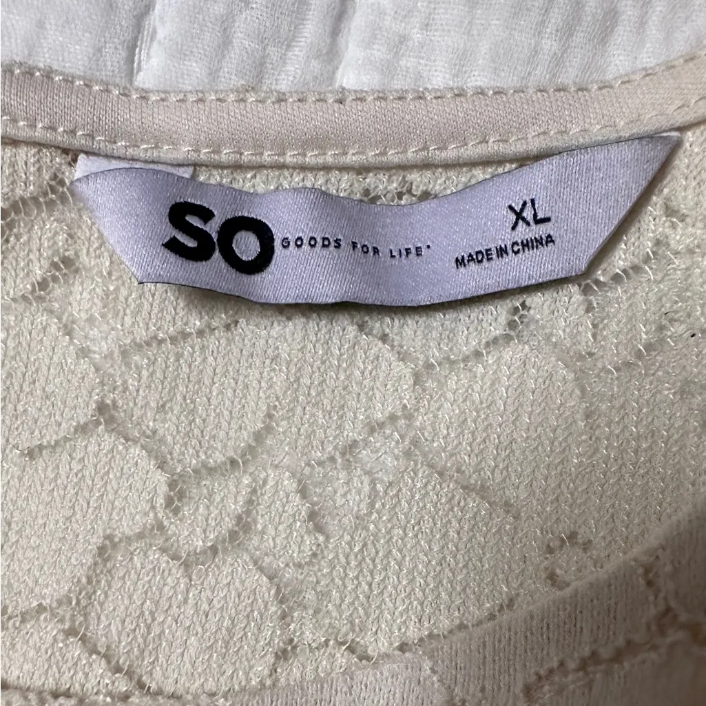 SO Cream Colored Layered Lace Sleeveless Blouse Shirt size XL - Image 4