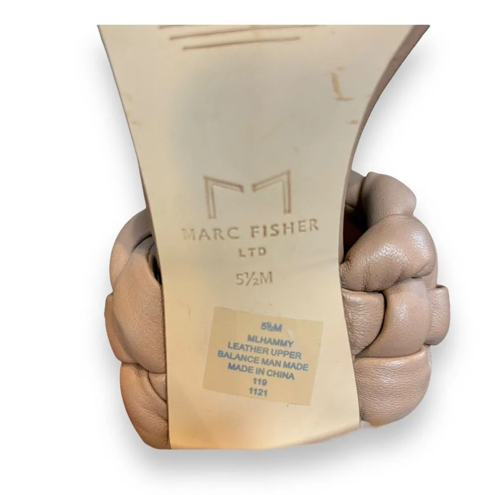 Marc Fisher LTD Hammy Women's Size 5.5 Natural LEATHER Heel Sandal - Image 8