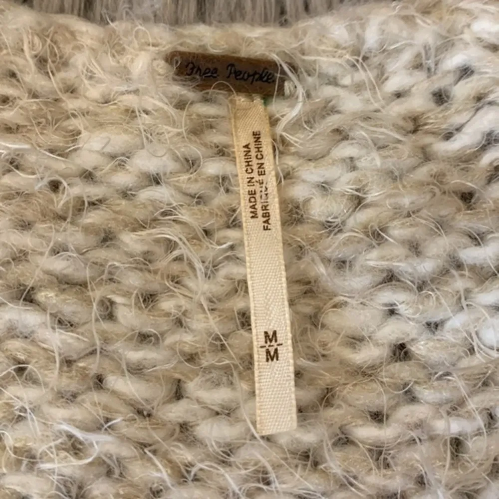 Free People Linus fuzzy striped sweater in natural M - Image 5