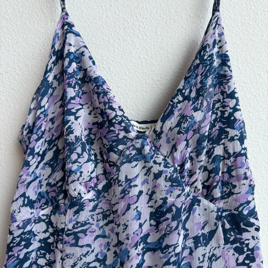 Abercrombie & Fitch Drop Waist Purple Ruffle Skirt Chiffon Mini Dress Size XS - Image 4