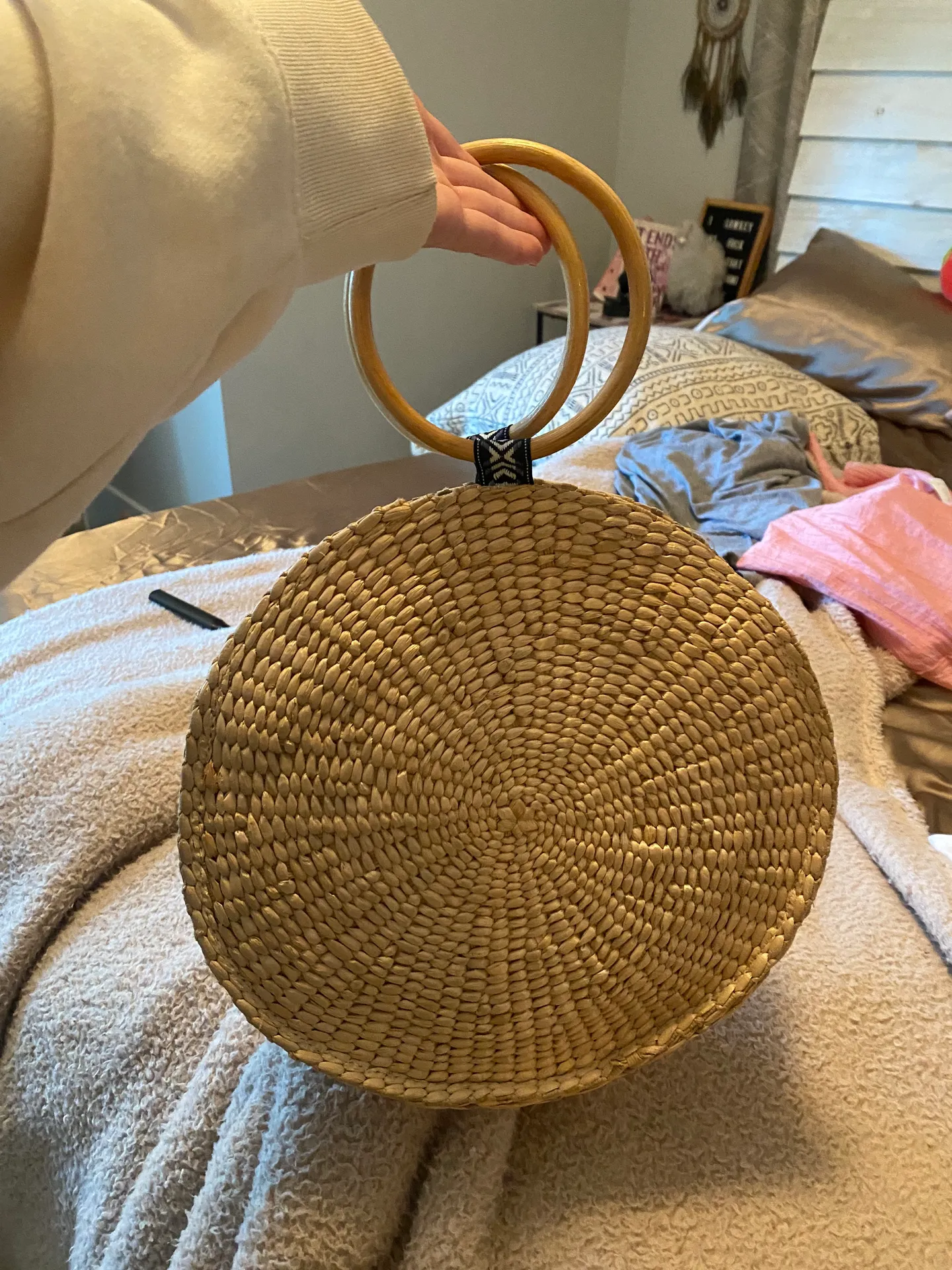 woven purse Tan - Image 3